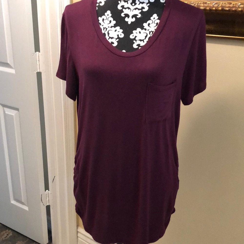 Ragdoll Classic Short Sleeved One Front pocket long T-Shirt shirred sides at hem